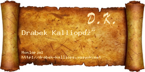 Drabek Kalliopé névjegykártya